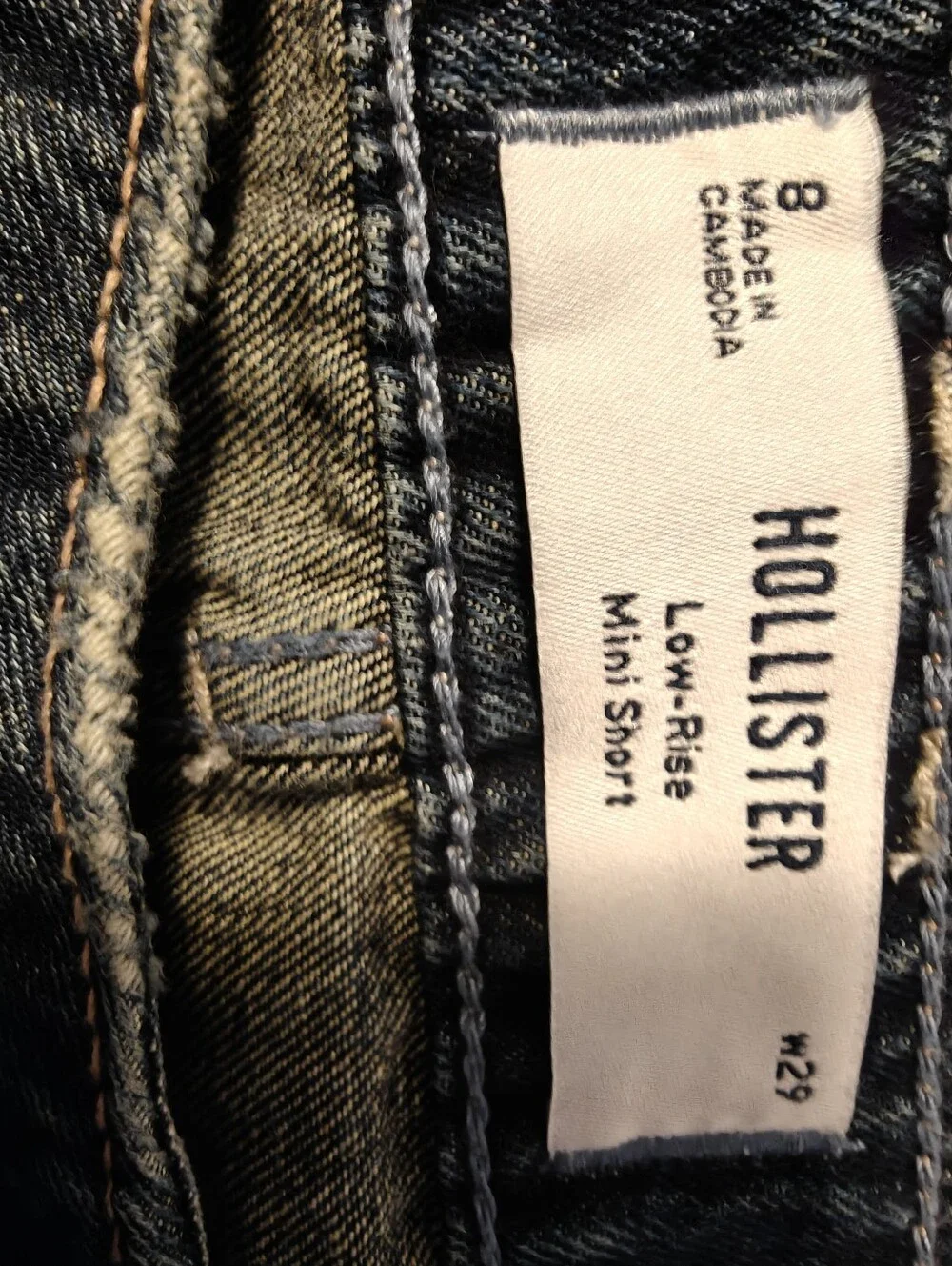 Hollister Low-Rise Dark Wash Denim Mini Shorts 8/9/29W - Picture 6 of 9